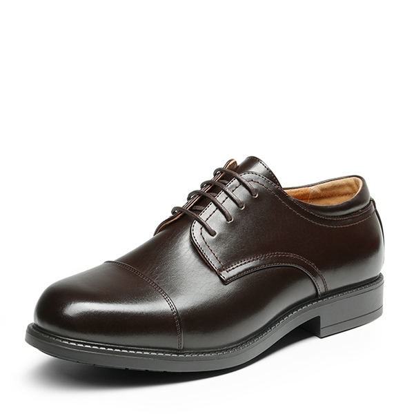 Men's Wide-Fit Cap Toe Oxford Shoes - DARK BROWN -  0